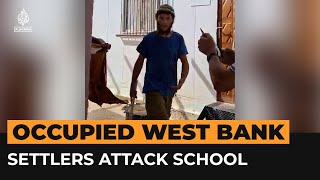 Israeli settlers attack primary school in occupied West Bank  AJ Shorts [upl. by Glaudia]