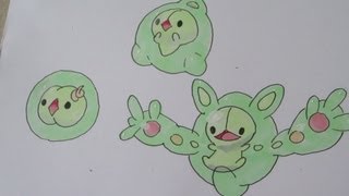 How to draw Pokemon No577 Solosis No578 Duosion No579 Reuniclus [upl. by Hamirak]