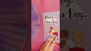 Sisters Day Card 💖  Last minute card Idea  How to make sisters day card sistersdaycard viral [upl. by Ellerrad]