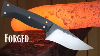 Knife making  Forged knife with African Blackwood handle [upl. by Dorkus498]