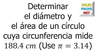 DIÁMETRO Y ÁREA DE UN CÍRCULO [upl. by Cathleen]