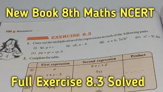 Chapter8 Ex83 Algebraic Expressions and Identities  Class 8 Maths New Book [upl. by Assirrec72]