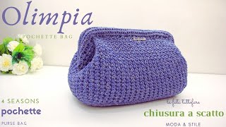 TUTORIAL Pochette quotOlimpiaquot uncinetto chiusura a scatto [upl. by Sucramrej]