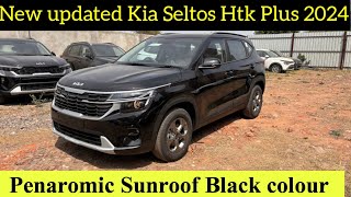 Exclusive New Updated Kia Seltos Htk Plus Petrol 2024 with Black colour amp panoramic Sunroof [upl. by Noffets509]