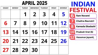 Calendar April 2025  April Calendar 2025 with Holidays  April 2025 Calendar  Calendar April 2025 [upl. by Nnylorac319]