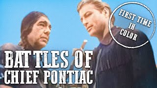 Battles of Chief Pontiac  COLORIZED  Lex Barker  Classic Cowboy Movie [upl. by Einahets]