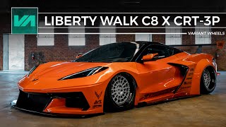 LIBERTY WALK CORVETTE C8 ON CUSTOM THREE PIECE WHEELS [upl. by Crellen]