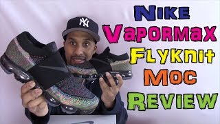 Nike Air Vapormax Flyknit MocLaceless quotBlack Rainbowquot [upl. by Suravart]