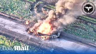 Bradley destroys BMP with ease as Ukraines 47th Brigade battle Russia near Avdiivka [upl. by Jair]