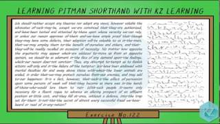 Pitman Shorthand  Exercise No122 Dictation 70 WPM  KZ Learning [upl. by Erehpotsirhc]