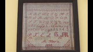 Collecting Antique American School Girl Samplers by dealer Deanna Moyers [upl. by Perretta846]