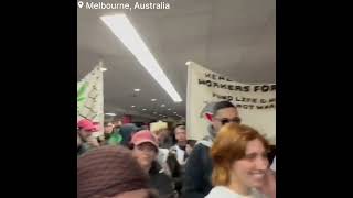 protesters storm Moonee Valley racecourse building in Melbourne Australia [upl. by Steffane117]