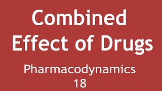 Combined effect of drugs Pharmacodynamics Part 18  Dr Shikha Parmar [upl. by Sullivan]