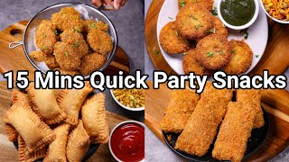 15 Mins Quick amp Easy Budget Party Starter Snacks Recipes  4 MustTry Crisp Party Finger Food Ideas [upl. by Yssirk29]