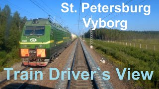 С Петербург  Выборг из кабины машиниста  St Peterburg  Vyborg Train drivers view [upl. by Otreblanauj]