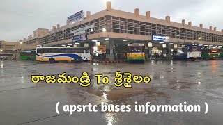 Rajahmundry To Srisailam Apsrtc Bus Timings  Bus Ticket Price  Bus route [upl. by Penrose]