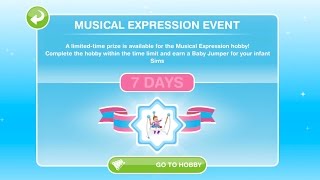 Sims Freeplay  Musical Expression Hobby  Baby Steps Update 2 [upl. by Ardnuaed]