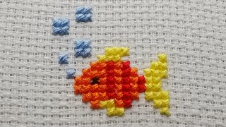 Simple Cross Stitch Pattern  Tutorial for Beginners [upl. by Erund269]