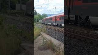 ÖBB taurus with Railjet at Villach Warmbad train railjet austria [upl. by Yruam816]