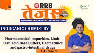 RRB TEJAS RAILWAY PHARMACIST P impurities Limit Test Acid Base Buffers Haematinics amp GIT [upl. by Branen]