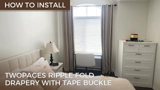 How to Install TWOPAGES Ripple Fold Drapery with Tape Buckle [upl. by Enenstein735]