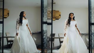 How to cut and sew a detachable wedding dress trainDetachable wedding train tutorial [upl. by Limbert]