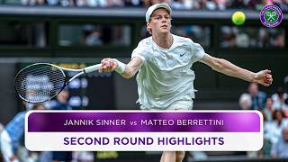 Italians go headtohead in epic  Jannik Sinner vs Matteo Berrettini  Highlights  Wimbledon 2024 [upl. by Prussian800]