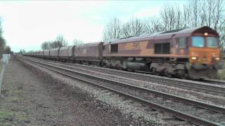 66082 on 6H15 1454 Immingham  Drax Power Station loaded HTAs [upl. by Miguela]