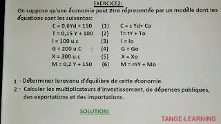 Comment calculer le revenu et le Multiplicateur Exercice2 Macroéconomie consommation [upl. by Evander]