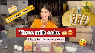 Easiest Three Milk Cake ever 🥰🍰 Tres leches  Must Try Recipe by Ammara Ahmad [upl. by Merri]