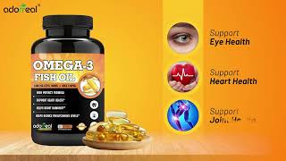 Adorreal Sports Range Omega3 Fish Oil Softgels 1000mg EPA 180mg  DHA 120mg [upl. by Asinla831]