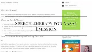 Speech Therapy for Nasal Emission [upl. by Leola]