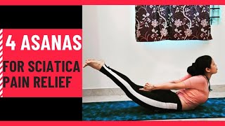 4 Yoga poses For SCIATICA PAIN Relief  Nerve pain in leg [upl. by Latonia]