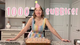 baking a FUNFETTI cake for my 1000 subscribers  bake with Schlee   QampA [upl. by Eivla]