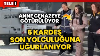 Anne Akcan yangında ölen 5 çocuğunun cenazesine katılmak üzere camiye götürüldü [upl. by Brier]