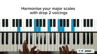 Harmonise your major scales with drop 2 voicings [upl. by Filberto307]