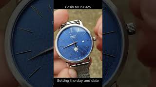 Casio MTPB125  Setting the day and date [upl. by Notsirb]