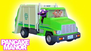 RECYCLING TRUCK SONG for Kids ♫  Garbage Trucks for Children  Pancake Manor [upl. by Hekker]