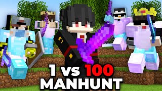 1 vs 100 Players Simulate Minecraft Manhunt [upl. by Sonja120]