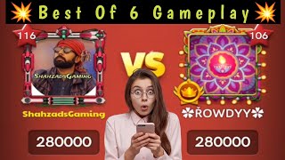 Rowddy Sathyaa Gaming Vs Shahzads Gaming Best Of 6 Gameplay 😲  Carrompool  Shahzads Gaming [upl. by Bonaparte]