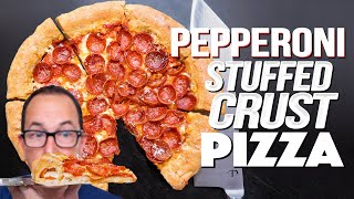 MAKING THE ULTIMATE PEPPERONI STUFFED CRUST PIZZA AT HOME  SAM THE COOKING GUY [upl. by Karmen]