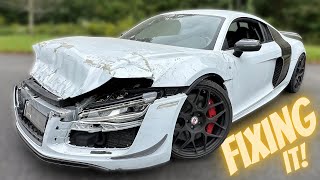 Im REBUILDING This TOTALED AUDI R8 From Salvage Auction [upl. by Rimidalv665]