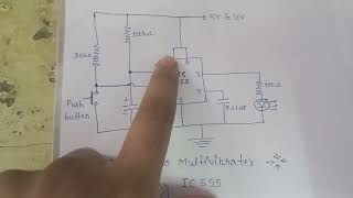 Monostable multivibrator using IC 555  ITI practical Monostable Monostable multivibrator [upl. by Mclaughlin163]