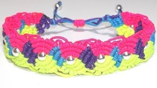 COMO HACER UNA PULSERA DE OCHOS MULTICOLOR CON NUDOS FESTON DE MACRAME AJUSTABLE TUTORIAL DIYº [upl. by Ratep]