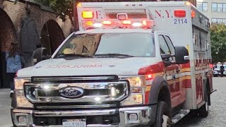 FDNY EMS Responding By The Brooklyn Waterfront In Downtown Brooklyn New York City [upl. by Saoj]