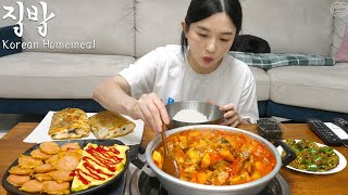 Real Mukbang The best Korean Home Meal ☆ Gochujang Soup Sausage grilled cutlassfish [upl. by Griffy]