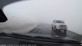 Leaving snowy Mount Hotham  Great Alpine road  27062024 [upl. by Hannaj]