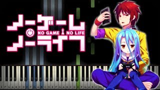 🎮 No Game No Life Opening Konomi Suzuki  This Game Piano Tutorial Sheet Music  midi [upl. by Assirroc]