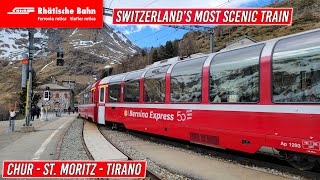 Riding Switzerlands SPECTACULAR Bernina Express  Chur  St Moritz  Tirano [upl. by Krystalle537]