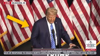 Trump CAN BARELY STAND STRUGGLES TO READ confused rant [upl. by Yraillih635]